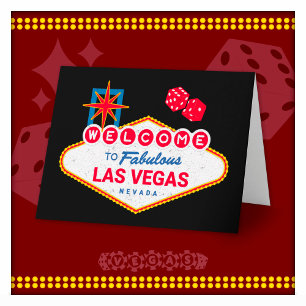 Tarjeta Bienvenido a Fabuloso Viaje a Las Vegas Letrero de