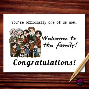 Tarjeta Bienvenido a la Familia Felicitaciones por el Comp
