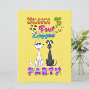 Tarjeta Bienvenido a la Fiesta de Cuatro Patas
