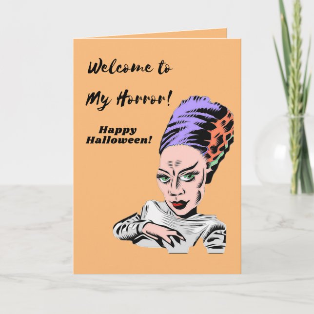 Tarjeta Bienvenido a mi Halloween de terror (Anverso)