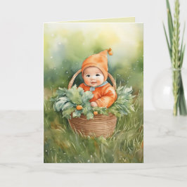 Tarjeta Bienvenido a nuestra pequeña calabaza