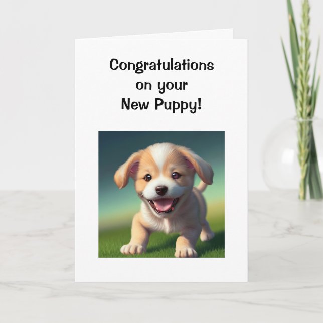 Tarjeta ¡Bienvenido a tu nuevo cachorro! (Anverso)
