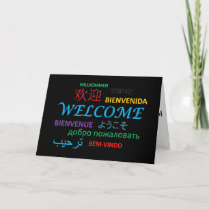 Tarjeta Bienvenido a varios idiomas