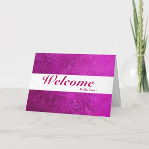 Tarjeta Bienvenido Al Equipo Blanco Mínimo Azul Badge