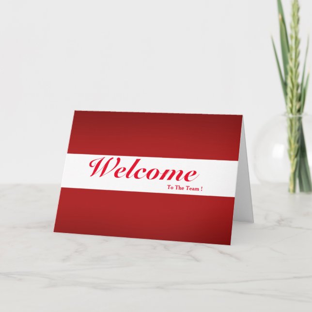 Tarjeta Bienvenido Al Equipo Blanco Mínimo Azul Badge (Anverso)