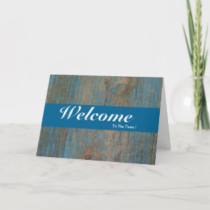 Tarjeta Bienvenido Al Equipo Blanco Mínimo Azul Badge