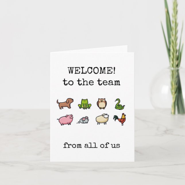 Tarjeta Bienvenido al equipo, de todos nosotros, nueva tar (Anverso)