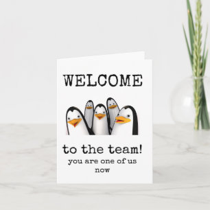 Tarjeta Bienvenido al equipo, eres uno de nosotros ahora, 