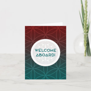 Tarjeta bienvenido al equipo geometría sagrada