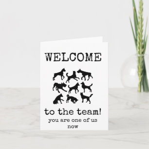 Tarjeta Bienvenido al equipo, uno de nosotros ahora, tarje