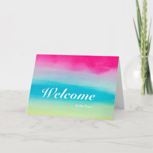 Tarjeta Bienvenido Al Fondo Azul Del Equipo