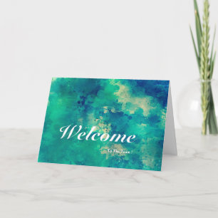 Tarjeta Bienvenido Al Fondo Azul Del Equipo