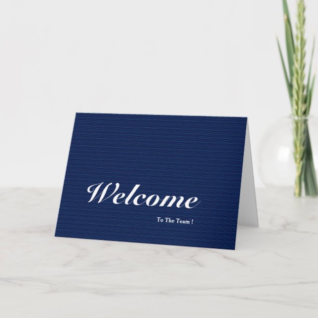Tarjeta Bienvenido Al Fondo Azul Del Equipo (Anverso)