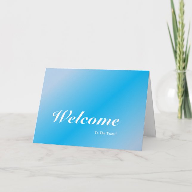 Tarjeta Bienvenido Al Fondo Azul Del Equipo (Anverso)