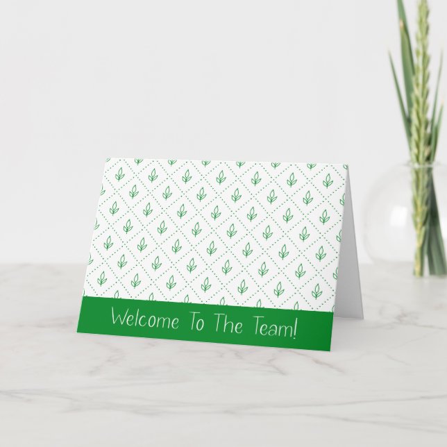 Tarjeta Bienvenido al nuevo empleado del equipo de Green L (Anverso)