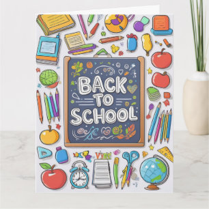Tarjeta ¡Bienvenido de nuevo a la escuela!