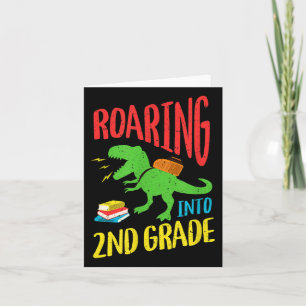 Tarjeta Bienvenido De Nuevo A La Escuela Cute Dinosaur 2º