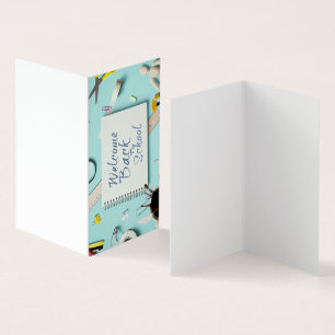 Tarjeta Bienvenido de nuevo a la escuela – Estilo cuaderno
