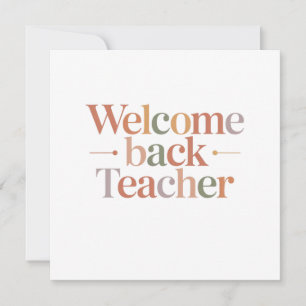 Tarjeta Bienvenido de nuevo profesor