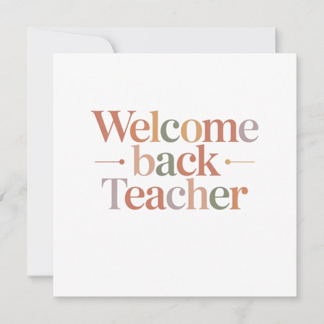 Tarjeta Bienvenido de nuevo profesor (Anverso)
