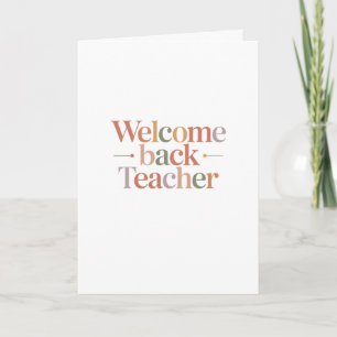 Tarjeta Bienvenido de nuevo profesor