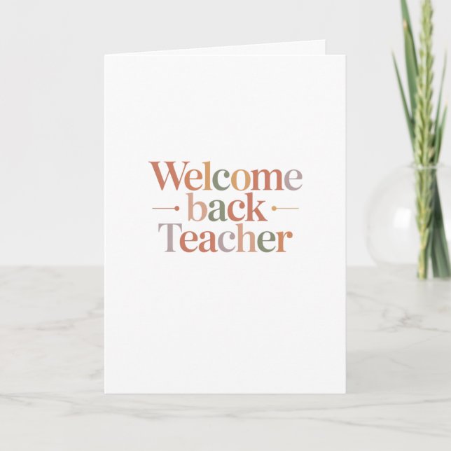 Tarjeta Bienvenido de nuevo profesor (Anverso)