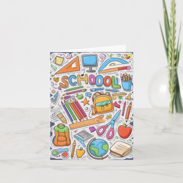 Tarjeta ¡Bienvenido de vuelta a la escuela! (Anverso)