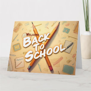 Tarjeta Bienvenido de vuelta a la escuela – Diseño de arte