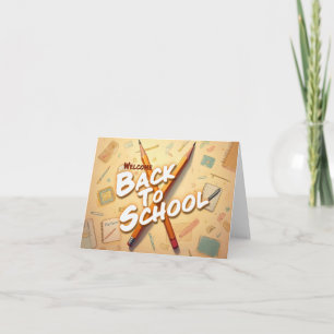 Tarjeta Bienvenido de vuelta a la escuela – Diseño de arte
