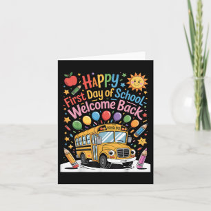 Tarjeta Bienvenido De Vuelta A La Escuela Feliz Primer Día