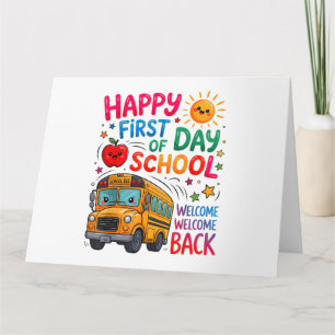 Tarjeta Bienvenido de vuelta al colegio feliz primer día p
