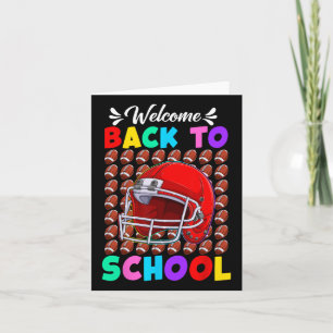 Tarjeta Bienvenido de vuelta al fútbol escolar primer día