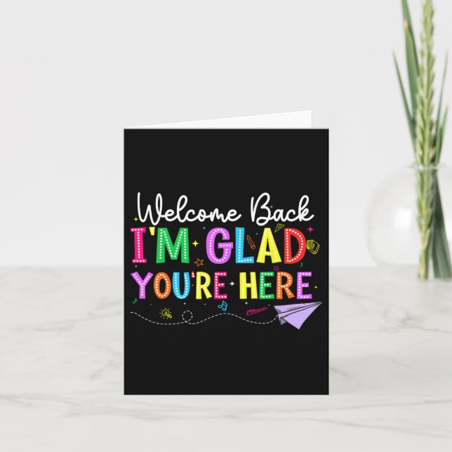 Tarjeta Bienvenido de vuelta Me alegra que estés aquí De v (Anverso)