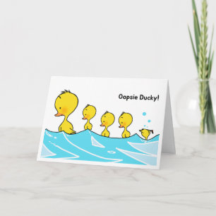 Tarjeta Bienvenido Pequeño - Oopsie Ducky
