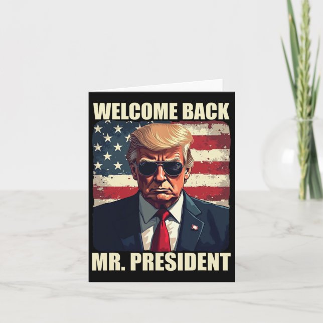 Tarjeta Bienvenido Sr. Presidente Trump Poder Patriótico E (Anverso)