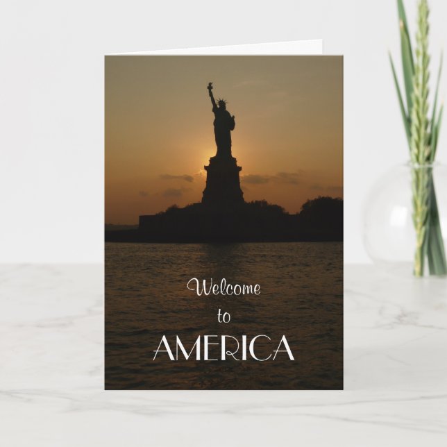 Tarjeta Bienvenidos a Estados Unidos/Estatua de la Liberta (Anverso)