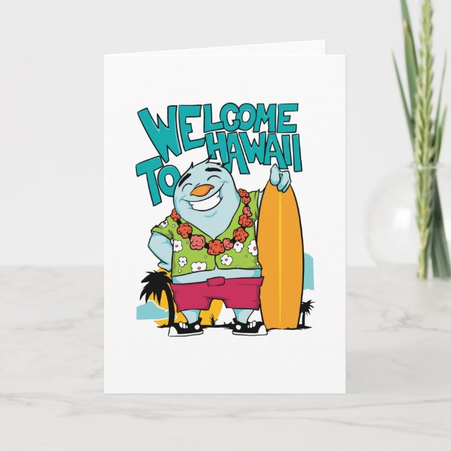 Tarjeta Bienvenidos a Hawái (Anverso)