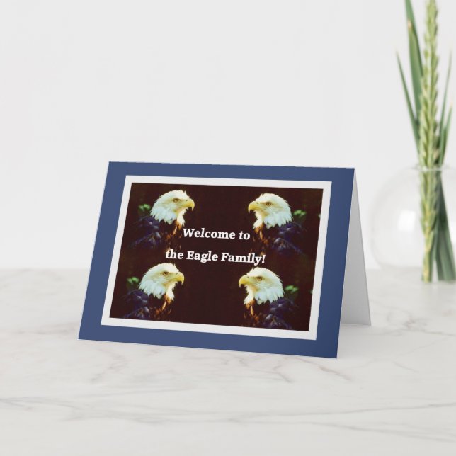 Tarjeta Bienvenidos a la Familia Águila (Anverso)