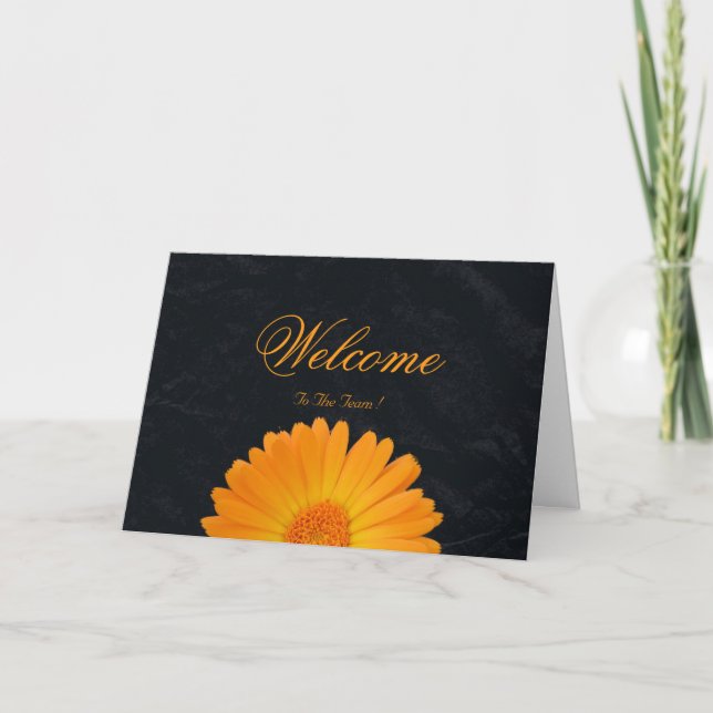 Tarjeta Bienvenidos a la Flor de Daisy Team (Anverso)