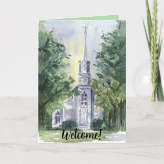 Tarjeta Bienvenidos A La Iglesia Religiosa De Adoración
