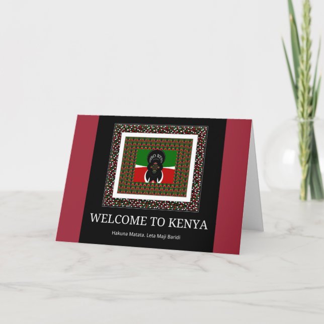 Tarjeta Bienvenidos a la Kenia mágica: Hakuna Matata (Anverso)