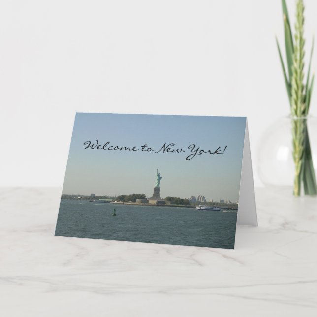 Tarjeta ¡Bienvenidos a Nueva York!-Estatua de la Libertad (Anverso)