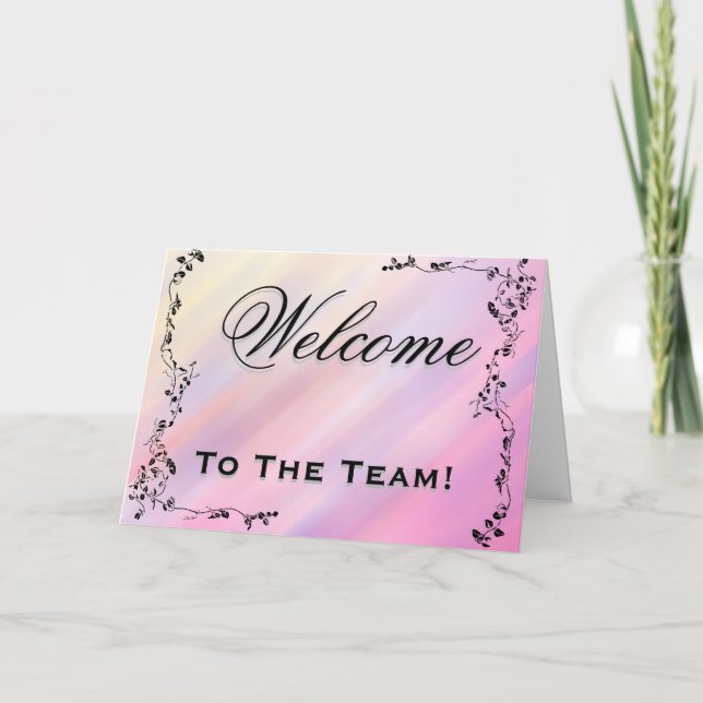 Tarjeta Bienvenidos Al Auto Floral Floral Black & White De (Anverso)