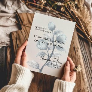 Tarjeta Bienvenidos al bautismo familiar de Jehová