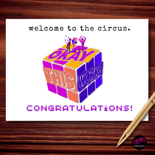 Tarjeta Bienvenidos al Circo Divertido Compromiso (Wait… this actually works. Congratulations!)