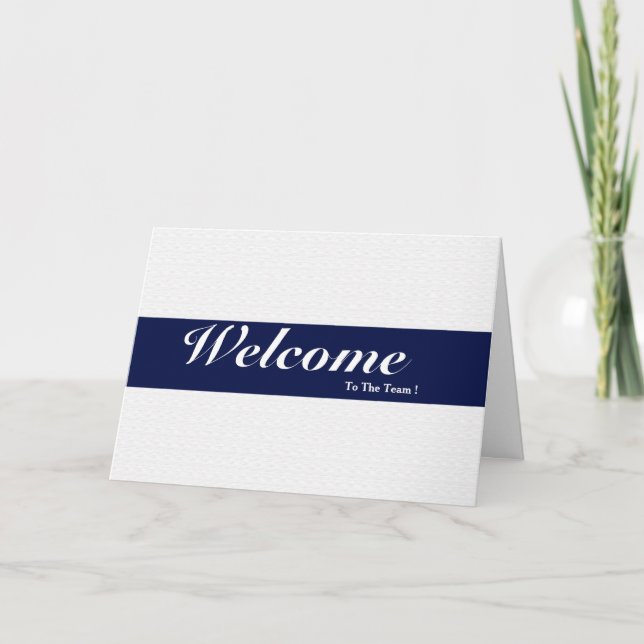Tarjeta Bienvenidos Al Equipo Blanco Mínimo De La Insignia (Anverso)