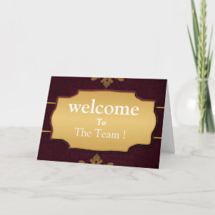 Tarjeta Bienvenidos Al Equipo Blanco Mínimo De La Insignia
