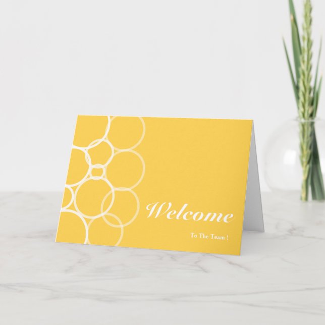 Tarjeta Bienvenidos Al Equipo Círculo Amarillo (Anverso)