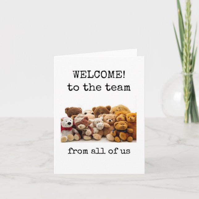 Tarjeta Bienvenidos al equipo, de todos nosotros (Anverso)