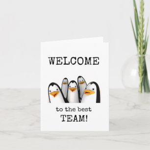 Tarjeta Bienvenidos al mejor equipo, nuevo empleado, estud